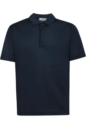 CANALI Koszulki, Mężczyzna, Niebieski, XL, Bawełna, Minimalistyczna koszulka polo z bawełny