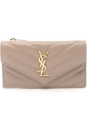 Saint Laurent Pre-owned, Kobieta, brązowy, ONE SIZE, Skóra, Pre-owned skórzane portfele