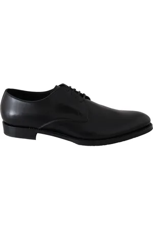 Dolce & Gabbana Buty, Mężczyzna, Czarny, 39 1/2 EU, Skóra, Eleganckie Czarne Derby Z Skóry
