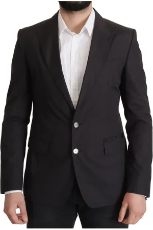 Dolce & Gabbana Kurtki, Mężczyzna, Czarny, L, Bawełna, Elegancki Czarny Bawełniany Blezer Taormina