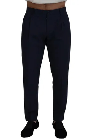 Dolce & Gabbana Spodnie, Mężczyzna, Niebieski, L, Eleganckie Granatowe Spodniey Slim Fit
