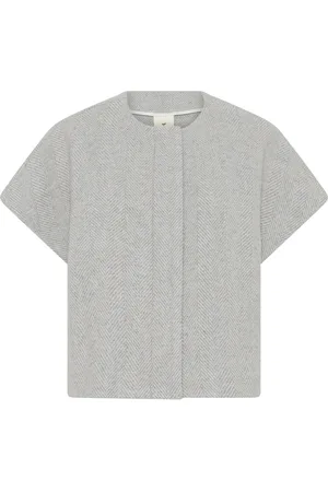 Heartmade Kurtki, Kobieta, Szary, M, Elegancki Kamizelka w Kolorze Off-White z Refined Szwy