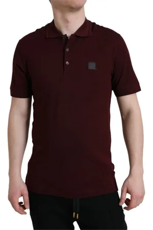 Dolce & Gabbana Koszulki, Mężczyzna, brązowy, S, Bawełna, Elegancka kasztanowa koszulka polo