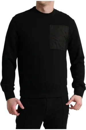 Dolce & Gabbana Bluzy, Mężczyzna, Czarny, L, Bawełna, Elegancki sweter z mieszanką bawełny