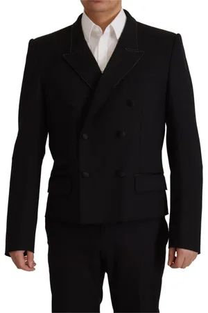 Dolce & Gabbana Kurtki, Mężczyzna, Czarny, M, Wełna, Elegancki dwurzdowy wełniany blezer