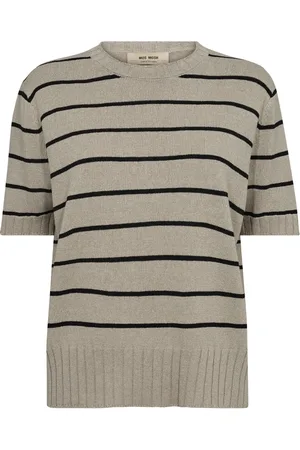 Mos Mosh Swetry, Kobieta, Szary, S, Bawełna, Casual Sweter Strik 168650 Sesame