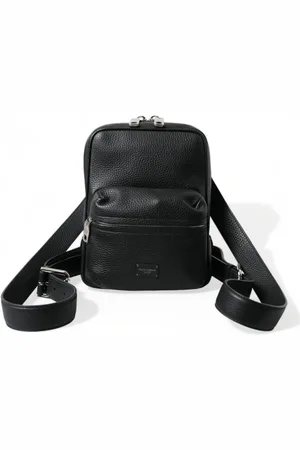 Dolce & Gabbana Torebki, Mężczyzna, Czarny, ONE SIZE, Skóra, Elegancki czarny skórzany plecak