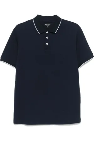 Giorgio Armani Koszulki, Mężczyzna, Niebieski, 2XL, Niebieskie T-shirty i Pola