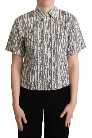 Dolce & Gabbana Bluzki, Kobieta, Wielobarwność, XS, Bawełna, Elegancka koszulka polo z bawełny z wzorem kwiatowym