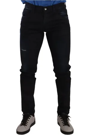 Dolce & Gabbana Jeansy, Mężczyzna, Niebieski, M, Bawełna, Eleganckie ciemnoniebieskie skinny jeans