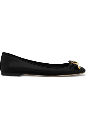 VERSACE Buty, Kobieta, Czarny, 36 EU, Czarne Lakierowane Baletki