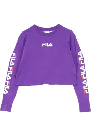 Fila Koszulki, Kobieta, Fioletowy, L, Fioletowy Cropped T-shirt dla kobiet