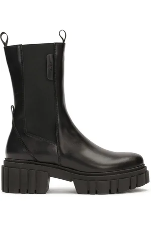 Kazar Buty, Kobieta, Czarny, 38 EU, Czarne slip-on chelsea boots na podeszwie z trójlistkiem