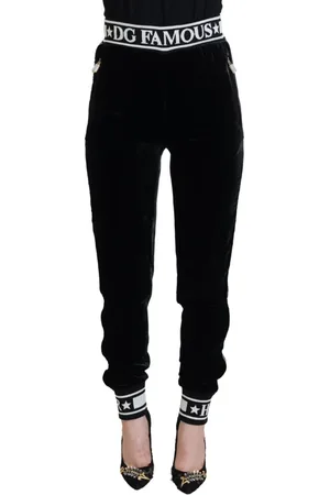 Dolce & Gabbana Spodnie, Kobieta, Czarny, 3XS, Eleganckie Czarne Luksusowe Jedwabne Spodnie