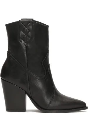 Kazar Buty, Kobieta, Czarny, 39 EU, Czarne skórzane obcasy kowbojki