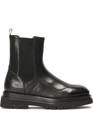 Kazar Buty, Mężczyzna, Czarny, 46 EU, Męskie skórzane buty z gumowymi wkładkami