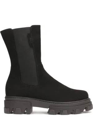 Kazar Buty, Kobieta, Czarny, 37 EU, Zamsz, Zamszowe slip-on botki z grubą podeszwą