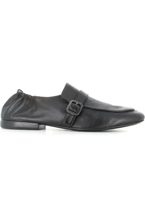 MARSÈLL Buty, Mężczyzna, Czarny, 40 EU, Czarna skórzana mokasyn z srebrną sprzączką