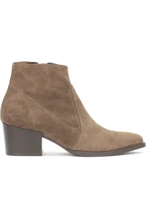 Kazar Buty, Kobieta, Beżowy, 40 EU, Zamsz, Szerokie botki na obcasie zamszowe