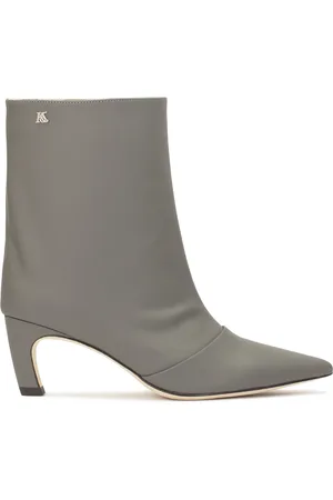 Kazar Buty, Kobieta, Szary, 35 EU, Szare koturny z obcasem w kształcie kociątka