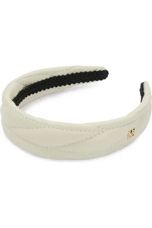 Kazar Akcesoria, Kobieta, Beżowy, ONE SIZE, Skóra, Monogramowany skórzany opaska na głowę