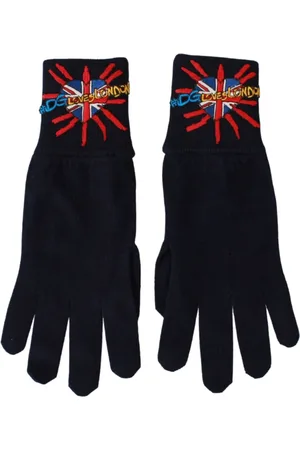 Dolce & Gabbana Akcesoria, Mężczyzna, Niebieski, ONE SIZE, Premium Rękawiczki Wełniane