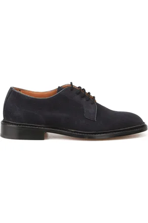 TRICKERS Buty, Mężczyzna, Niebieski, 41 EU, Zamsz, Niebieskie Derby zamszowe