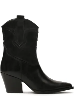Kazar Buty, Kobieta, Czarny, 37 EU, Czarne kowbojki z dekorowanym wierzchem