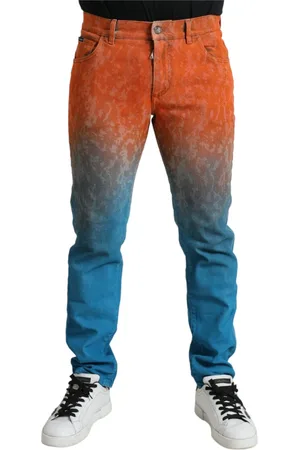 Dolce & Gabbana Jeansy, Mężczyzna, Wielobarwność, L, Bawełna, Eleganckie ombre skinny jeansy