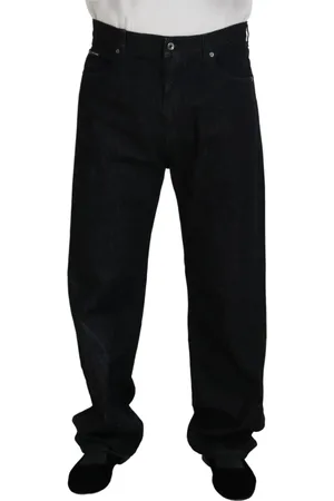 Dolce & Gabbana Jeansy, Mężczyzna, Czarny, M, Bawełna, Czarna Wyprana Spodnie Dżinsowe Luksusowa Bawełna