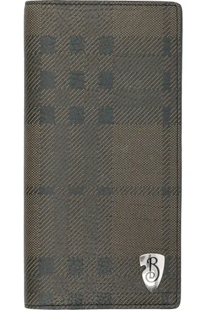 Burberry Akcesoria, Mężczyzna, Szary, ONE SIZE, Portfel ze Skóry z Wzorem Tarczy
