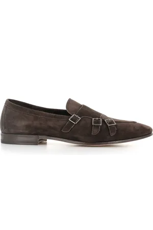 HENDERSON BARACCO Buty, Mężczyzna, brązowy, 41 1/2 EU, Zamsz, Brązowy mokasyn męski z srebrnymi klamrami