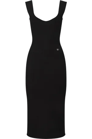 Dolce & Gabbana Sukienki, Kobieta, Czarny, S, Elegancka Sukienka Midi Czarna