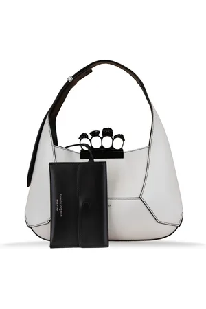 Alexander McQueen Torebki, Kobieta, Biały, ONE SIZE, Skórzana torebka z magnetycznym zamykaniem