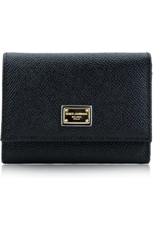 Dolce & Gabbana Akcesoria, Kobieta, Czarny, ONE SIZE, Automatyczny guzik portfel damski