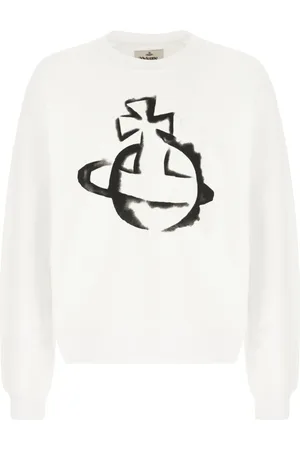Vivienne Westwood Bluzy, Mężczyzna, Biały, L, Casual Bawełniany Sweter