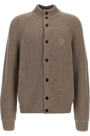 Giorgio Armani Swetry, Mężczyzna, brązowy, L, Stylowa Kurtka Blouson