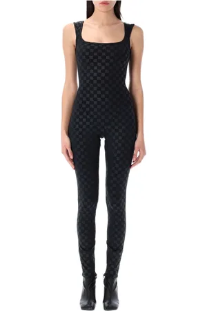 MISBHV Kombinezony, Kobieta, Czarny, S, Czarny Monogram Bodysuit Odzież wierzchnia