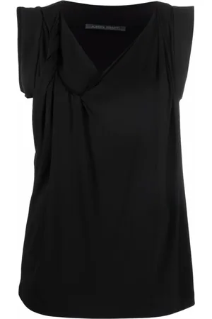 Alberta Ferretti Koszulki, Kobieta, Czarny, M, Czarny Top dla Stylowego Wyglądu