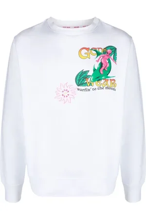 GCDS Bluzy, Mężczyzna, Biały, L, Surfing Weirdo Model 01