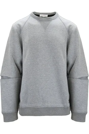Alexander McQueen Bluzy, Mężczyzna, Szary, XL, Męski Sweter z Haftowanym Logo