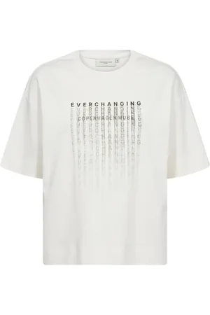 Copenhagen Muse Koszulki, Kobieta, Biały, S, Bawełna, Top Jet Stream z nadrukiem logo
