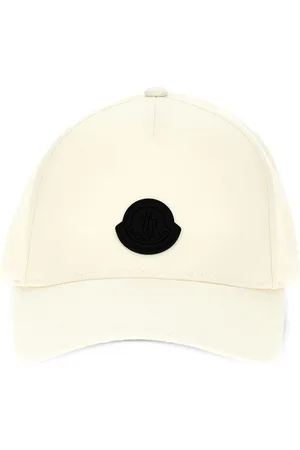 Moncler Akcesoria, Mężczyzna, Beżowy, ONE SIZE, Bawełna, Biała Czapka Baseballowa z Logo