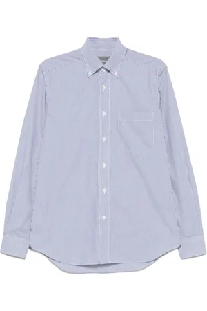 corneliani Koszule, Mężczyzna, Niebieski, XL, Niebieska Koszula w Paski Oxford Stylowa Eco