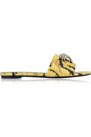 VERSACE Buty, Kobieta, Wielobarwność, 36 EU, Skórzane sandały wsuwane dla kobiet
