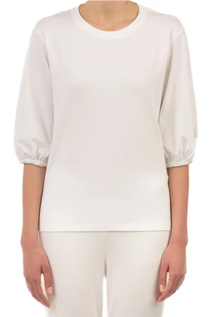 LE TRICOT PERUGIA Koszulki, Kobieta, Biały, XS, Puff Sleeve T-Shirt