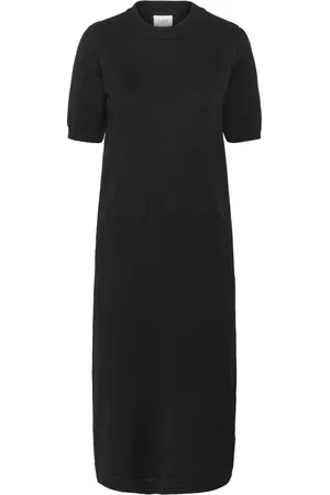 Saint Tropez Sukienki, Kobieta, Czarny, XL, Len, Elegancka Czarna Sukienka