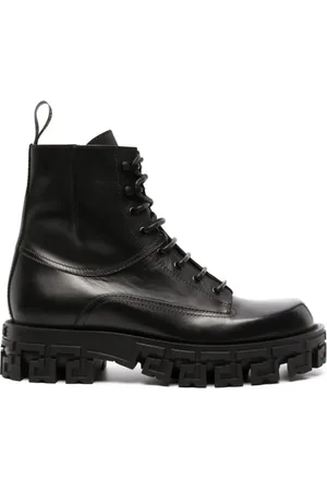 VERSACE Buty, Mężczyzna, Czarny, 40 EU, Czarne Skórzane Buty