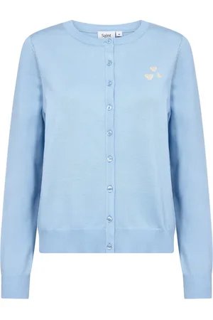 Saint Tropez Swetry, Kobieta, Niebieski, XL, Len, Valentinasz Cardigan Airy