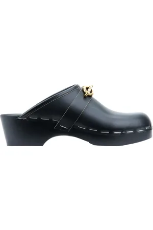 Saint Laurent Buty, Kobieta, Czarny, 39 EU, Drewniaki z łańcuchem skórzanym